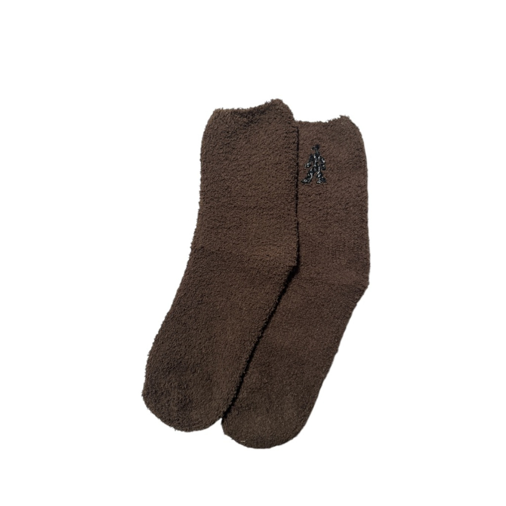 New Slipper Fuzzy Yeti Socks, Unisex Grey and Brown - Picture 3 of 5